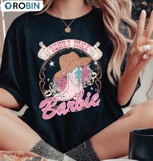 Honky Tonk Barbie Shirt, Barbie Girls Tee Tops Short Sleeve