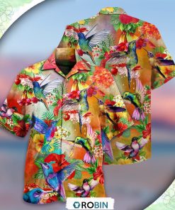 Hummingbird Love Flowers In Garden Hawaiian Shirt, Shirt For Summer