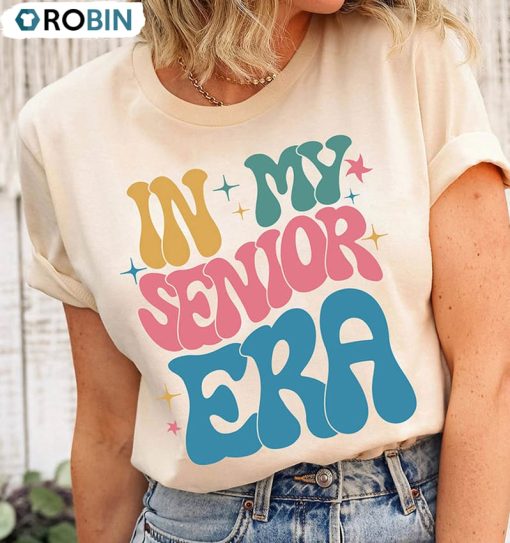 In My Senior Era Cute Shirt, Retro Senior 2024 High School Graduation Unisex T-shirt Sweater