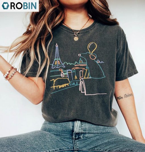 Inspired Disney Pixar Ratatouille Shirt, Comfort Colors Unisex Hoodie Long Sleeve