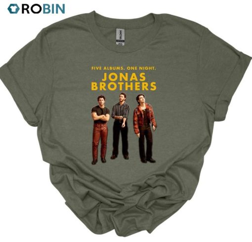 Jonas Brothers Five Albums One Night The Tour Shirt, Jonas Brothers Band Tee Tops Unisex T-shirt