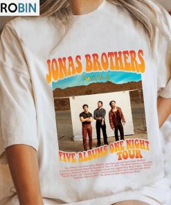 Jonas Brothers Shirt, Vintage Five Albums One Night Tour Long Sleeve Unisex T-shirt Jonas Brothers Shirt, Vintage Five Albums One Night Tour Long Sleeve Unisex T-shirt