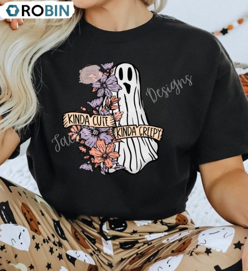 Kinda Cute Kinda Creepy Shirt, Halloween Skeleton Crewneck Unisex T-shirt