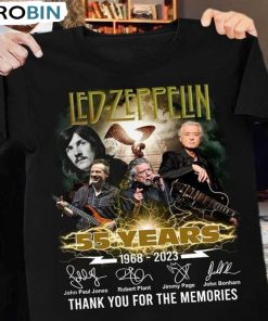Led Zeppelin 55 Years 1968 2023 Shirt, Thank You For The Memories Unisex T-shirt Led Zeppelin 55 Years 1968 2023 Shirt, Thank You For The Memories Unisex T-shirt