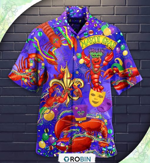 Mardi Gras Shrimp Love Animals Hawaiian Shirt, Shirt For Summer