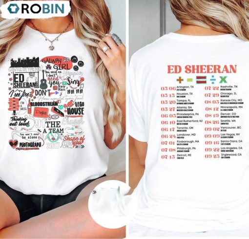 Mathematics Concert Tour Shirt, Ed Sheeran Unisex Hoodie Tee Tops