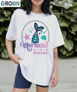 Mermaid Squad Comfort Shirt, Mermaid Theme Birthday Long Sleeve Unisex Hoodie
