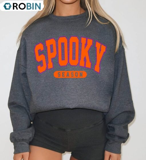 Neon Halloween Spooky Season Shirt, Halloween Funny Unisex T-shirt Long Sleeve