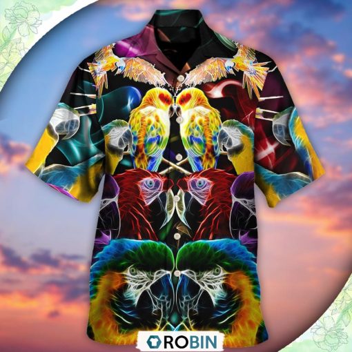 Parrot Wild Animal Neon Colorful Hawaiian Shirt, Shirt For Summer