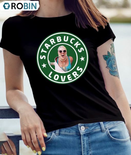 Pink Starbucks Lovers With Faux Signature Shirt, Pink Carnival 2023 Tour Shirt