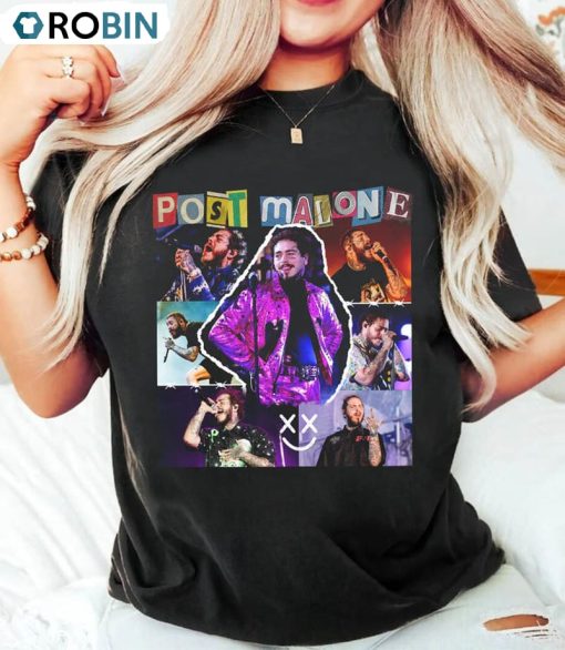 Post Malone 2023 Tour Shirt, Rapper Post Malone Concert Crewneck Unisex T-shirt