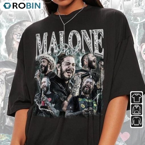 Post Malone Rap Shirt, Vintage Post Malone 2023 Long Sleeve Unisex Hoodie
