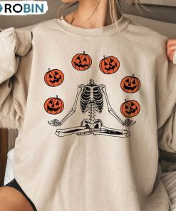Pumpkin Halloween Shirt, Skeleton Halloween Short Sleeve Long Sleeve