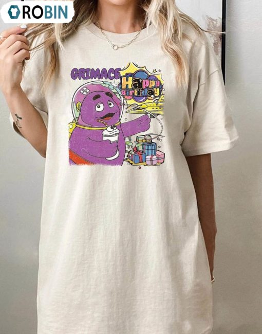 Retro Grimace Shake Shirt, Funny Tik Tok Tee Tops