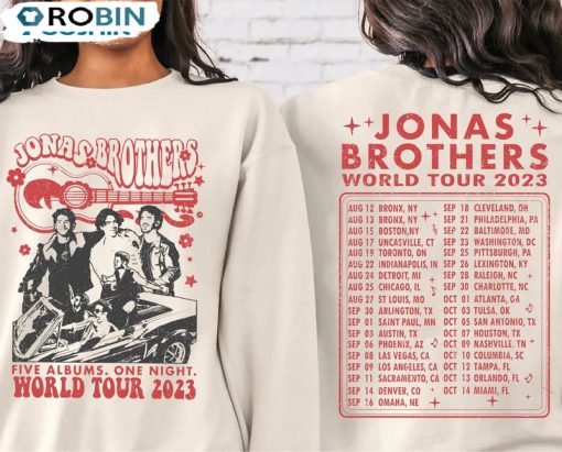 Retro Jonas Brothers Shirt, Nick Joe Kevin Jonas Tour Crewneck Unisex T-shirt
