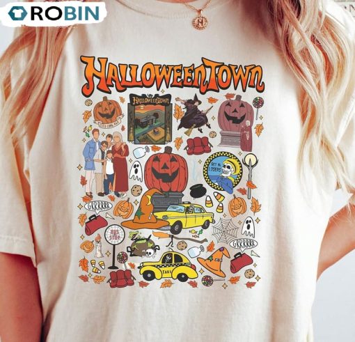 Retro Vintage Halloween Town Est 1998 Shirt, Pumpkin Long Sleeve Crewneck