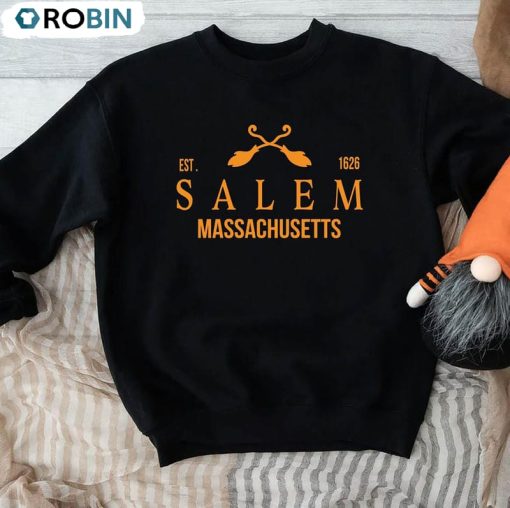 Salem Massachusetts Shirt, Spooky Halloween Party Tee Tops Short Sleeve