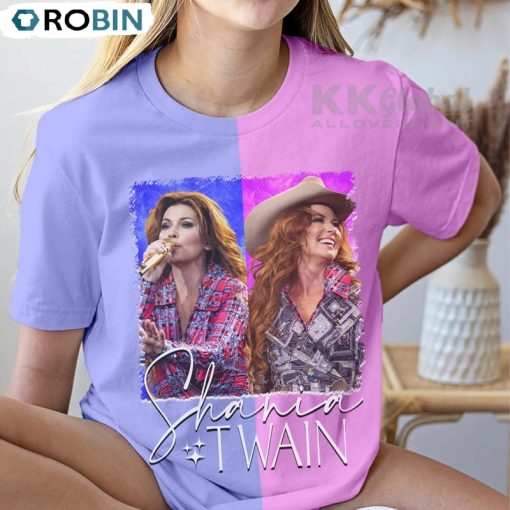 Shania Twain Music Shirt, Retro Queen Of Me Tour 2023 Crewneck Unisex T-shirt