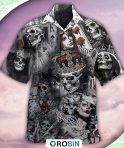 Skull Love Is Blind Poker Hawaiian Shirt, Shirt For Summer