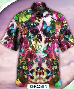 Skull Love Life Cool Floral Hawaiian Shirt, Shirt For Summer