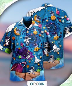 Spaceship Fly To Galaxy Hawaiian Shirt, Shirt For Summer Spaceship Fly To Galaxy Hawaiian Shirt, Shirt For Summer