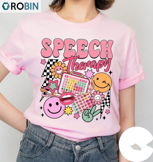 Speech Therapy Retro Shirt, Slp Funny Sweatshirt Unisex Hoodie