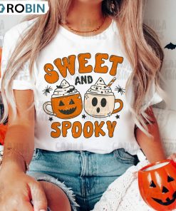Sweet And Spooly Shirt, Halloween Pumpkin Spice Sweatshirt Short Sleeve