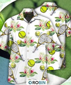 Tennis Tropical Floral Hawaiian Shirt, Shirt For Summer Tennis Tropical Floral Hawaiian Shirt, Shirt For Summer