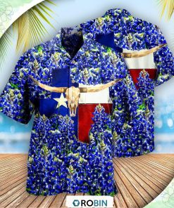 Texas Forever Texas Bluebonnet Hawaiian Shirt, Shirt For Summer