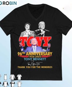 Tony Bennett 96th Anniversary 1926 2022 Shirt, Thank You For The Memories Unisex Hoodie Long Sleeve
