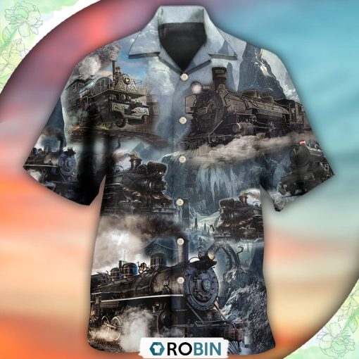Train Style Near The Stream Hawaiian Shirt, Shirt For Summer