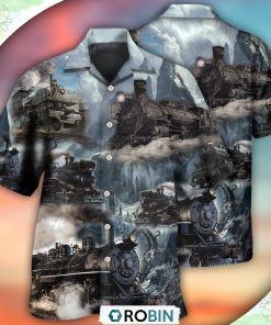 Train Style Near The Stream Hawaiian Shirt, Shirt For Summer