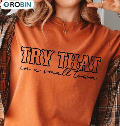 Try That In A Small Town Comfort Shirt, Music Lyrics Unisex Hoodie
