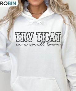 Try That In A Small Town Comfort Shirt, Music Lyrics Unisex Hoodie