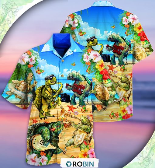 Turtle Loves Music Everyday Hawaiian Shirt, Shirt For Summer