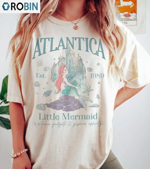 Vintage 90s Disney Little Mermaid Shirt, Atlantica Little Mermaid Crewneck Unisex Hoodie