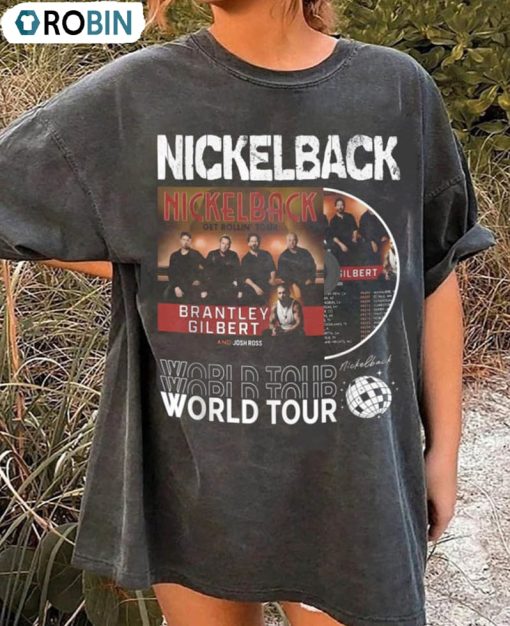Vintage Nick Lebacks Get Rollin Tour 2023 Shirt, Nickelback World Tour Sweatshirt Short Sleeve