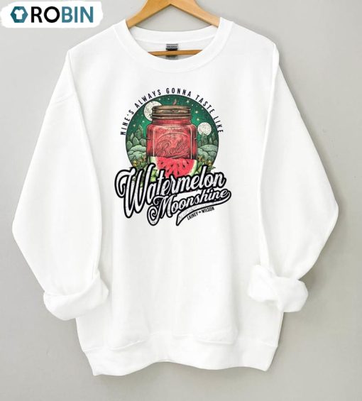 Watermelon Moonshine Retro Shirt, Country Music Sweater Short Sleeve
