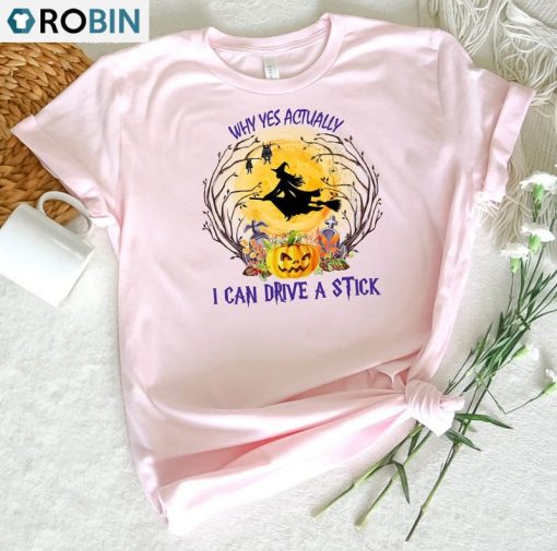 Yes I Can Drive A Stick Funny Shirt, Halloween Short Sleeve Sweater