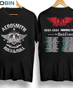 2023 Tour Peace Out Farewell Aerosmith Shirt, Aerosmith Rock N Roll Long Sleeve Unisex Hoodie