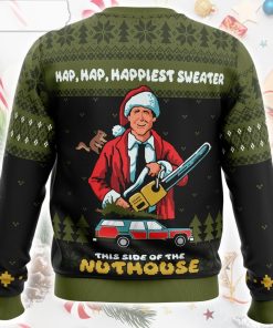 Hap, Hap, Happiest Sweater this Side of the Nuthouse National Lampoon’s Christmas Vacation Ugly Christmas Sweater Hap, Hap, Happiest Sweater this Side of the Nuthouse National Lampoon’s Christmas Vacation Ugly Christmas Sweater