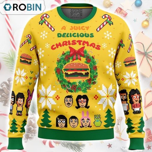 A Juicy Delicious Christmas Bob’s Burgers Ugly Christmas Sweater