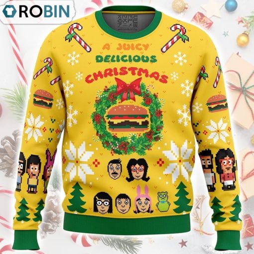 A Juicy Delicious Christmas Bob’s Burgers Ugly Christmas Sweater