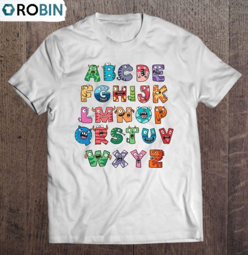Abc Cute Monster Alphabet Halloween Teacher Costume Unisex Shirt