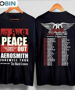 Aerosmith 2023 2024 Shirt, Peace Out Farewell Tour Hoodie Crewneck