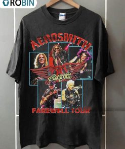 Aerosmith Peace Out Farewell Tour Shirt, Aerosmith 2023 Music Unisex T Shirt Short Sleeve