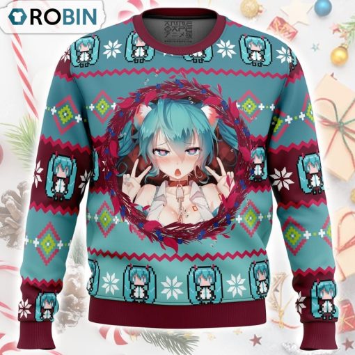 Ahegao Hatsune Miku Ugly Christmas Sweater
