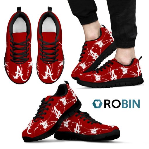 Alabama Crimson Tide A Painting Style Men Breathable Running Sneaker