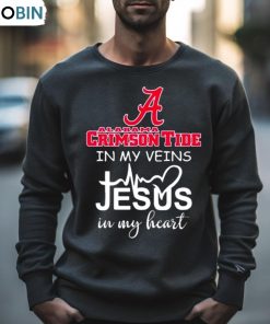 Alabama Crimson Tide In My Veins Jesus In My Heart 2023 Shirt
