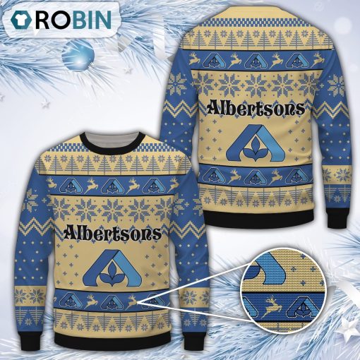 Albertsons Merry Christmas All Over Print Ugly Sweater